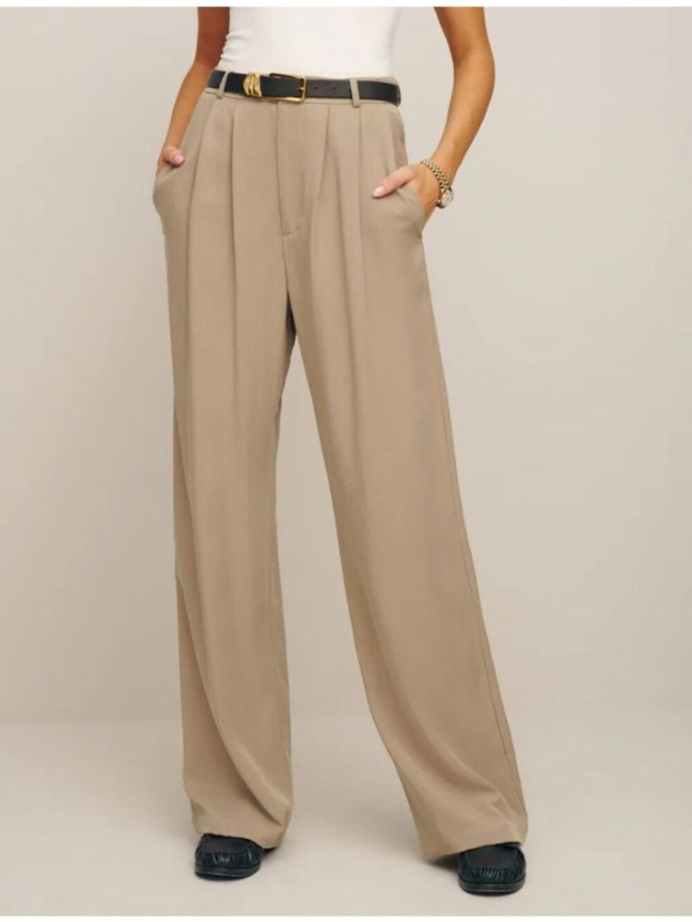 REFORMATION petites mason pants in khaki size 0P - Picture 7 of 8